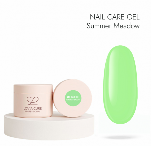 LOVIA CURE Nail Care Gel Summer Meadow молочно-зеленый гель с кератином и кальцием, 15 мл.