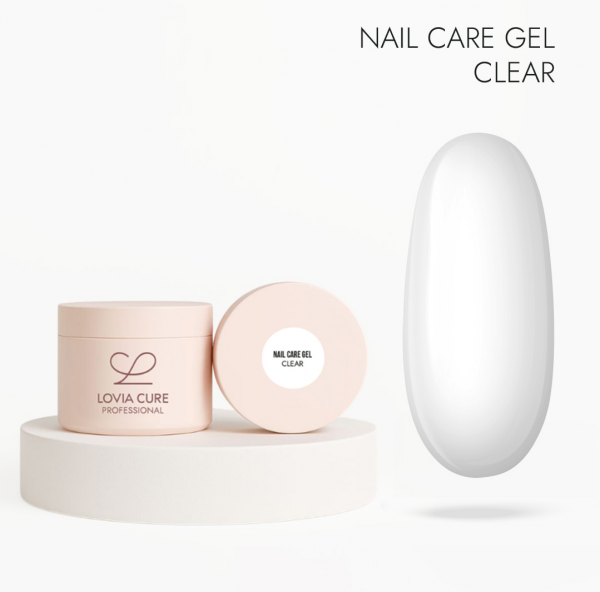 LOVIA CURE Nail Care Gel Clear прозрачный гель с кератином и кальцием, 15 мл.