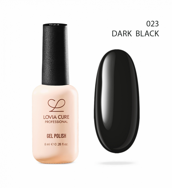 LOVIA CURE Гель-лак Dark Black № 023, 8 мл.