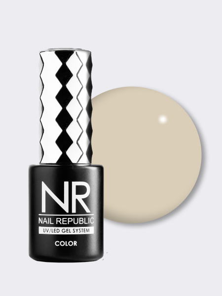Nail Republic Гель-лак № 076, Светлый cеро-бежевый, 10 мл.